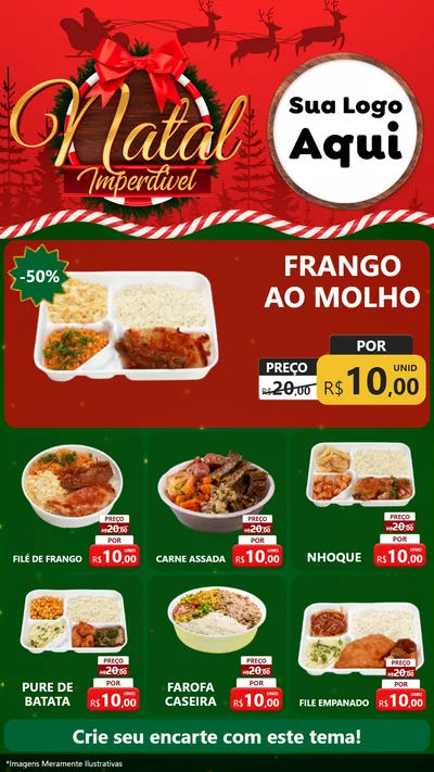 Modelo de Rede Social para Stories com o tema Natal Imperdível para Restaurante