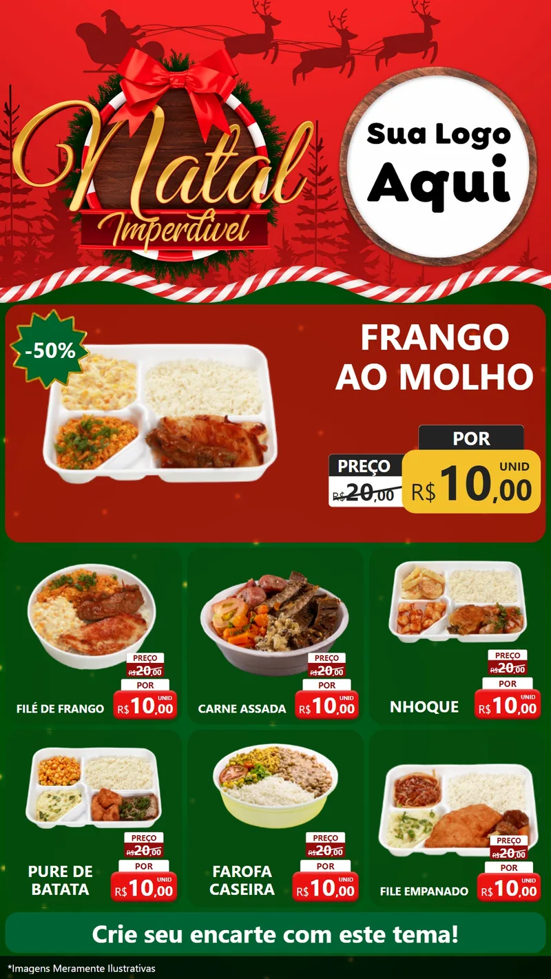 Modelo de Rede Social para Stories com o tema Natal Imperdível para Restaurante