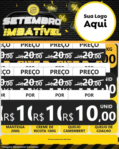 Modelo de Rede Social para Feed Instagram com o tema Setembro Imbatível para Frios e Laticínios