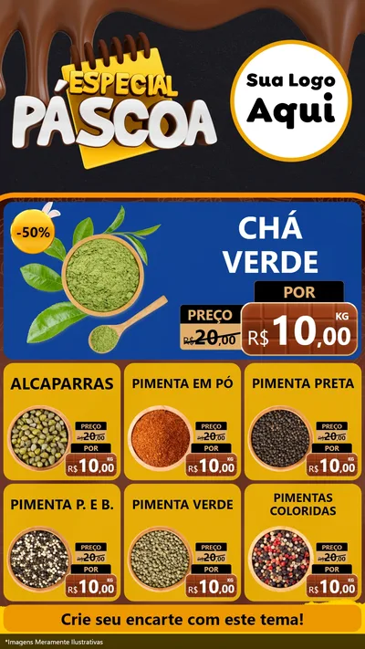 Modelo de Rede Social para Stories com o tema Especial Páscoa para Produtos Naturais