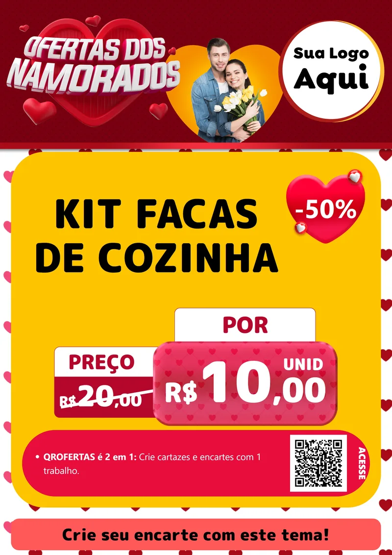Modelo de Cartaz para Cartaz A4 Vertical com o tema Ofertas Dos Namorados para Utilidades Domésticas