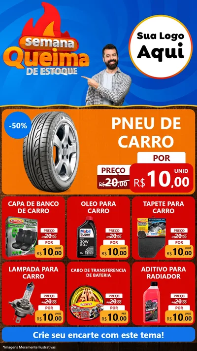Modelo de Rede Social para Stories com o tema Semana Queima de Estoque para Auto peças