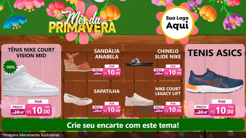Modelo de TV para TV Horizontal com o tema Mês da Primavera para Calçados