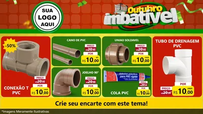 Modelo de TV para TV Horizontal com o tema Outubro Imbatível para Tubos e conexões