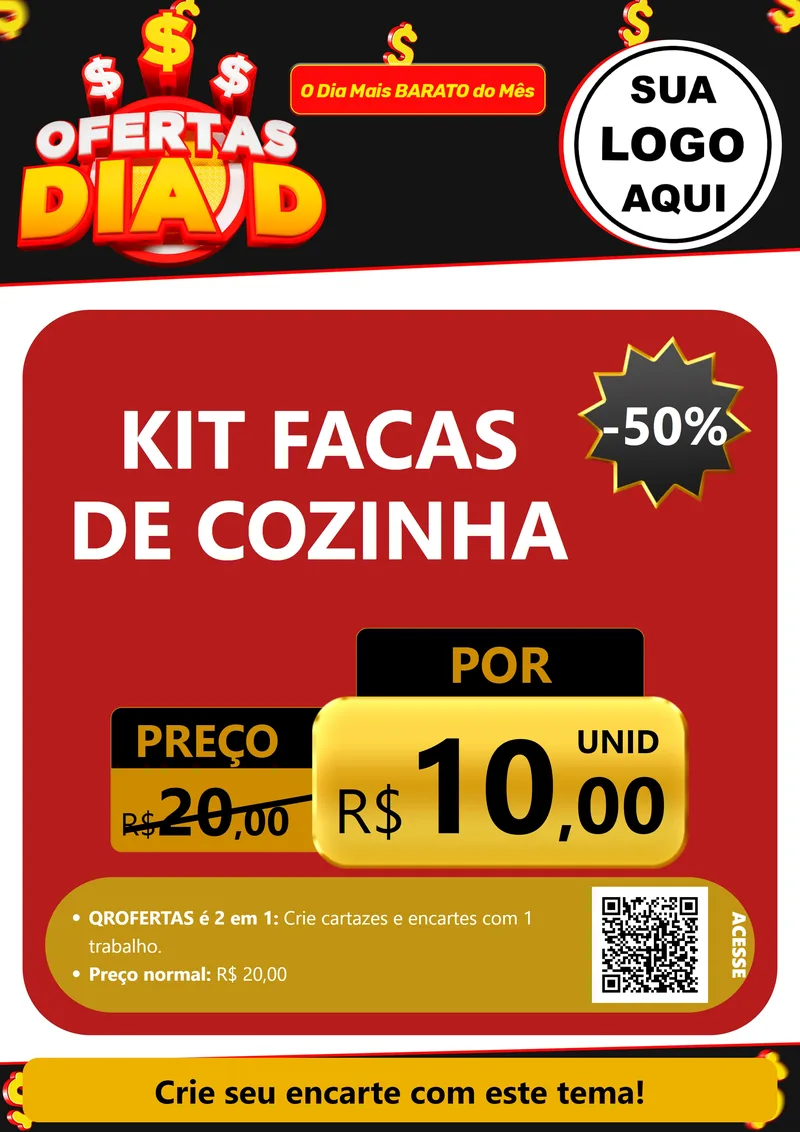 Modelo de Cartaz para Cartaz A4 Vertical com o tema Ofertas Dia D para Utilidades Domésticas