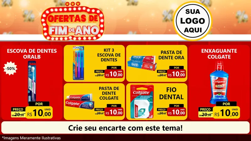 Modelo de TV para TV Horizontal com o tema Ofertas de Fim de Ano para Higiene Pessoal