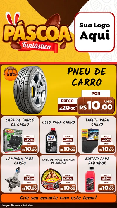 Modelo de Rede Social para Stories com o tema Páscoa Fantástica para Auto peças