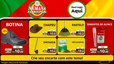 Modelo de TV para TV Horizontal com o tema Semana Farroupilha para Agropecuária