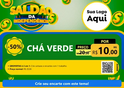 Modelo de Cartaz para Cartaz A4 Horizontal com o tema Saldão da Indepêndencia para Produtos Naturais