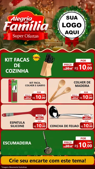 Modelo de TV para TV Vertical com o tema Alegria Em Família - Super Ofertas para Utilidades Domésticas