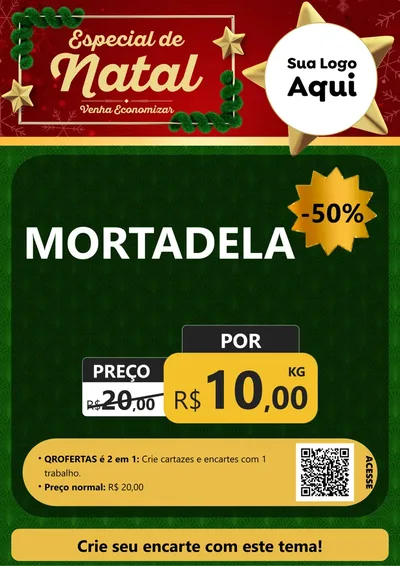 Modelo de Cartaz para Cartaz A4 Vertical com o tema Especial de Natal para Frios e Laticínios