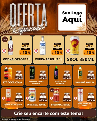 Modelo de Rede Social para Feed Instagram com o tema Oferta Refrescante! para Distribuidora de bebidas