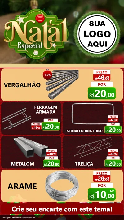 Modelo de TV para TV Vertical com o tema Natal Especial para Ferragens