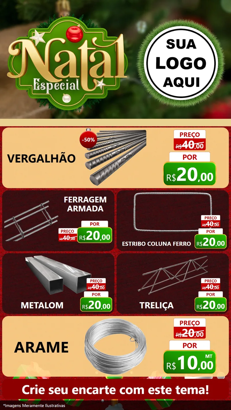 Modelo de TV para TV Vertical com o tema Natal Especial para Ferragens