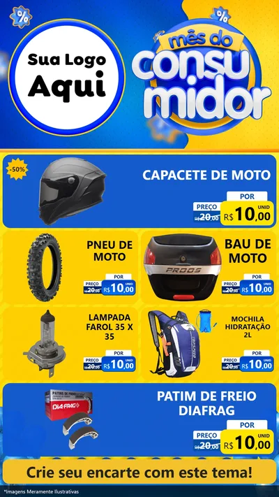 Modelo de TV para TV Vertical com o tema Mês do Consumidor para Moto peças