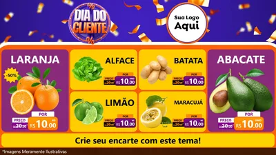 Modelo de TV para TV Horizontal com o tema Dia do Cliente para Hortifrúti