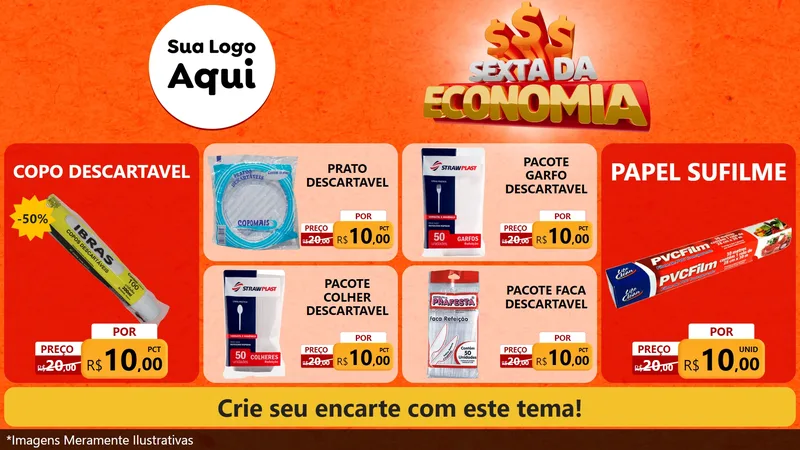 Modelo de TV para TV Horizontal com o tema Sexta da Economia para Embalagens