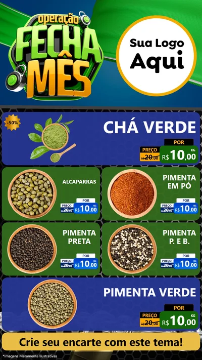 Modelo de TV para TV Vertical com o tema Operação Fecha Mês para Produtos Naturais
