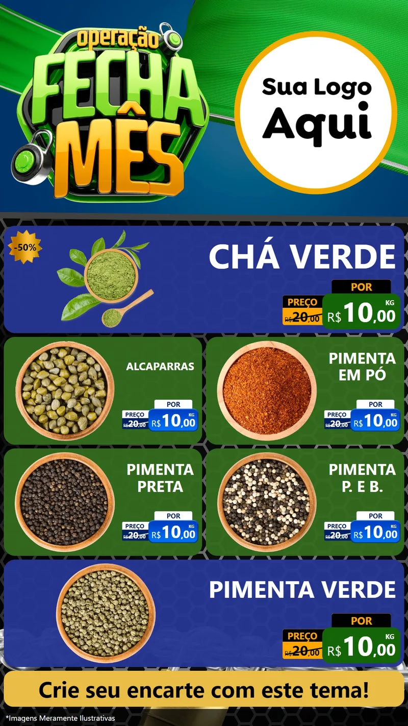 Modelo de TV para TV Vertical com o tema Operação Fecha Mês para Produtos Naturais