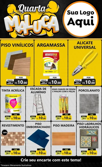 Modelo de Encarte para Encarte Grande com o tema Quarta Maluca para Material para Construção
