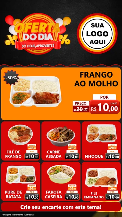 Modelo de Rede Social para Stories com o tema Oferta do Dia - Só hoje, Aproveite! para Restaurante