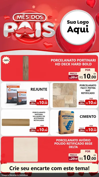 Modelo de TV para TV Vertical com o tema Mês dos Pais para Pisos e revestimentos