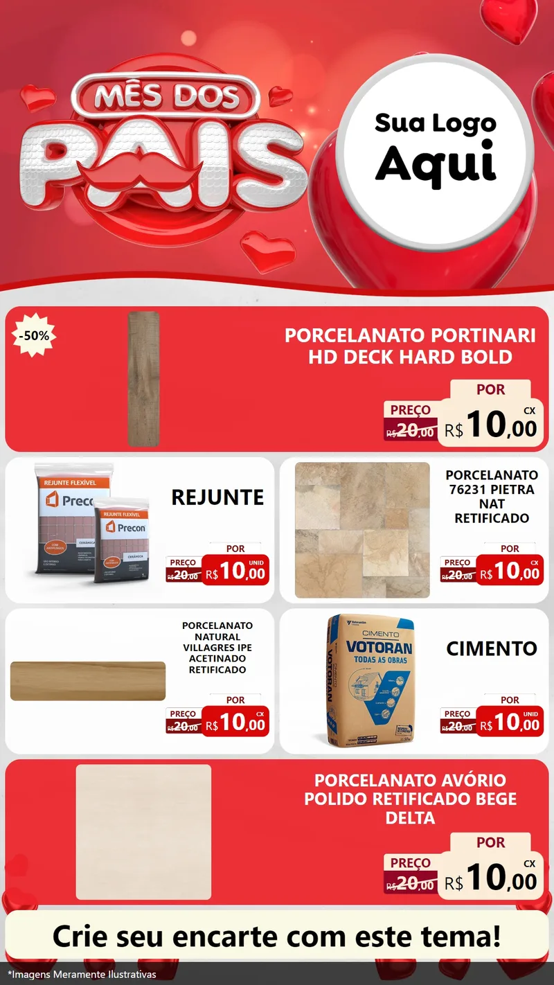 Modelo de TV para TV Vertical com o tema Mês dos Pais para Pisos e revestimentos
