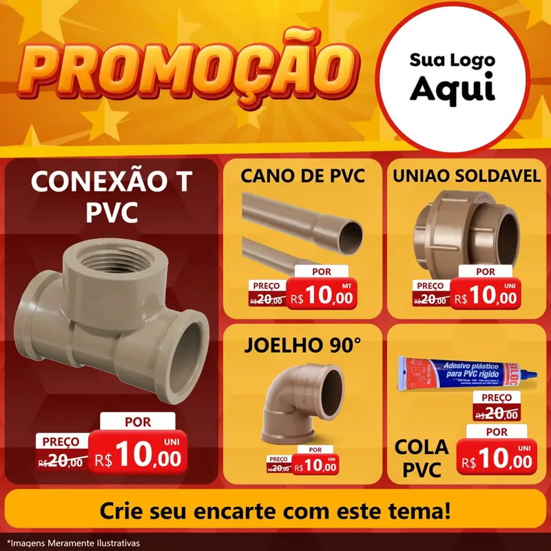 Modelo de Rede Social para Feed Facebook com o tema Promoção para Tubos e conexões