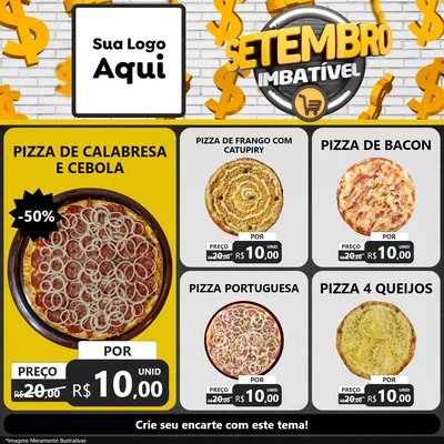 Modelo de Rede Social para Feed Facebook com o tema Setembro Imbatível para Pizzaria