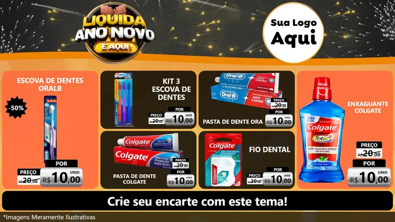 Modelo de TV para TV Horizontal com o tema Liquida Ano Novo É Aqui! para Higiene Pessoal