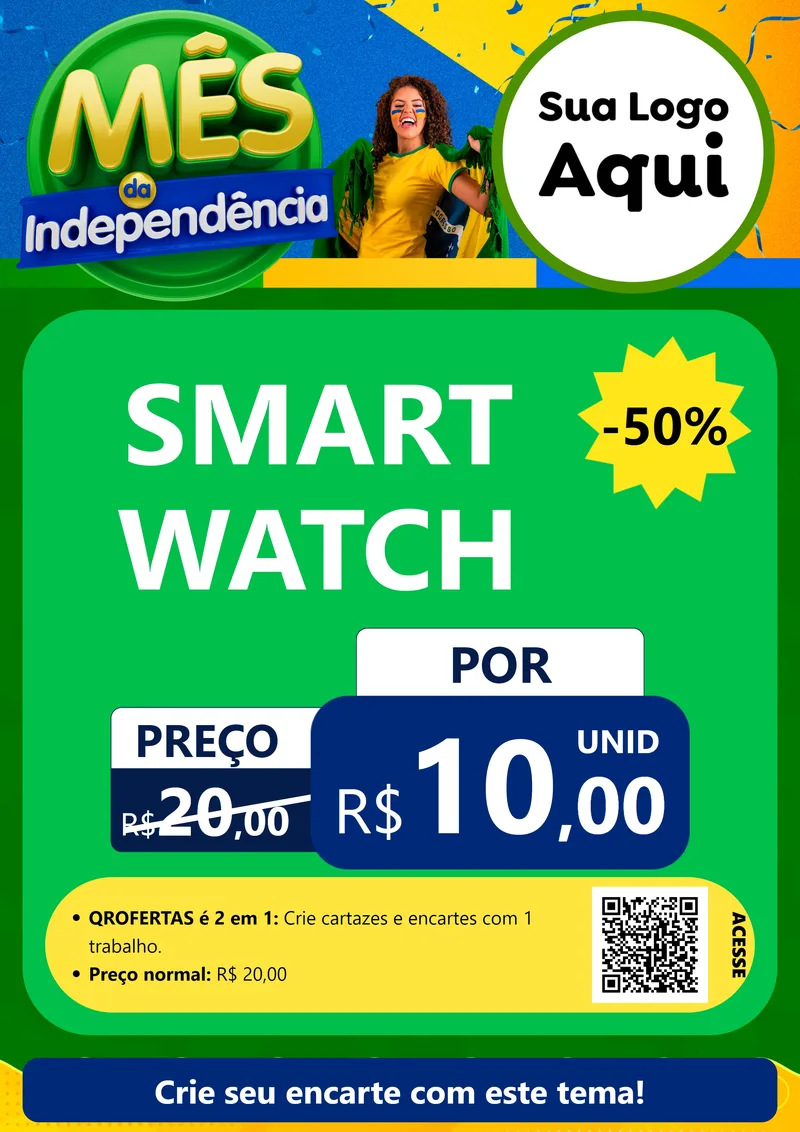 Modelo de Cartaz para Cartaz A4 Vertical com o tema Mês da Independência para Informática
