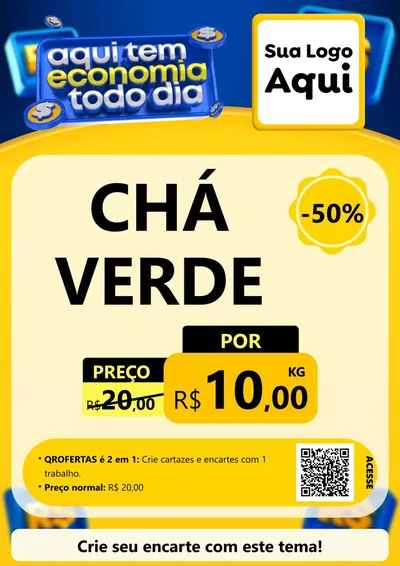 Modelo de Cartaz para Cartaz A4 Vertical com o tema Aqui Tem Economia Todo Dia para Produtos Naturais