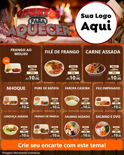 Modelo de Rede Social para Feed Instagram com o tema Ofertas Para Aquecer para Restaurante
