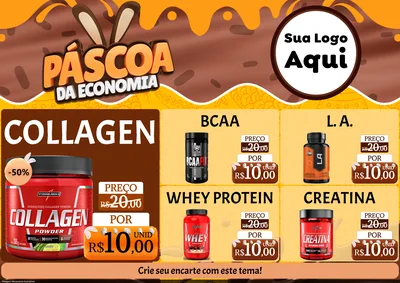 Modelo de Encarte para Encarte A4 Horizontal com o tema Páscoa da Economia para Suplementos alimentares