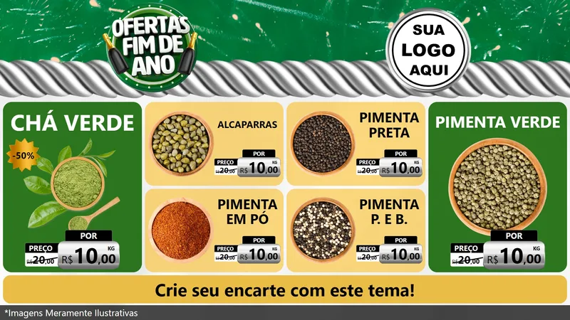 Modelo de TV para TV Horizontal com o tema Ofertas Fim de Ano para Produtos Naturais