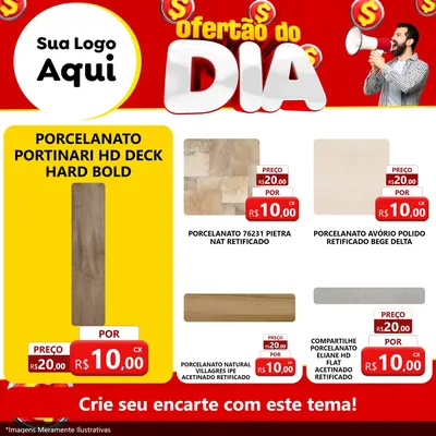 Modelo de Rede Social para Feed Facebook com o tema Ofertão do dia para Pisos e revestimentos