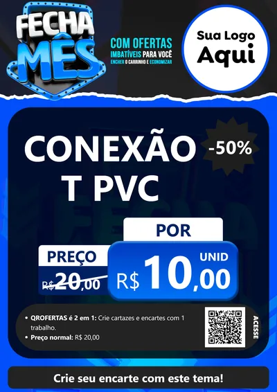 Modelo de Cartaz para Cartaz A4 Vertical com o tema Fecha Mês para Tubos e conexões