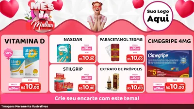 Modelo de TV para TV Horizontal com o tema Mês da Mulher para Farmácia