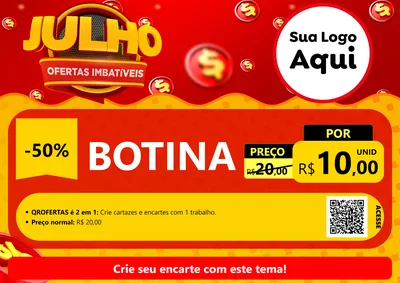Modelo de Cartaz para Cartaz A4 Horizontal com o tema Julho Ofertas Imbatíveis para Agropecuária