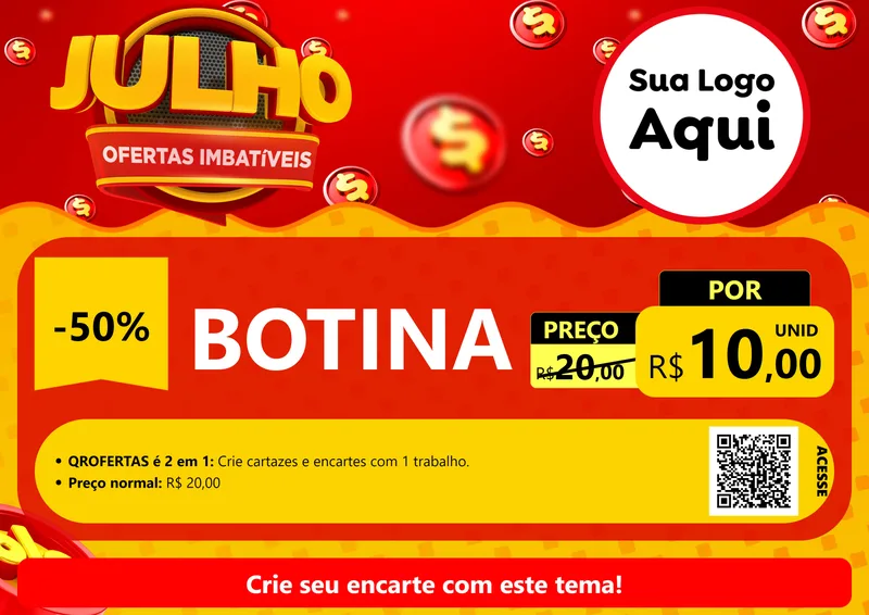 Modelo de Cartaz para Cartaz A4 Horizontal com o tema Julho Ofertas Imbatíveis para Agropecuária