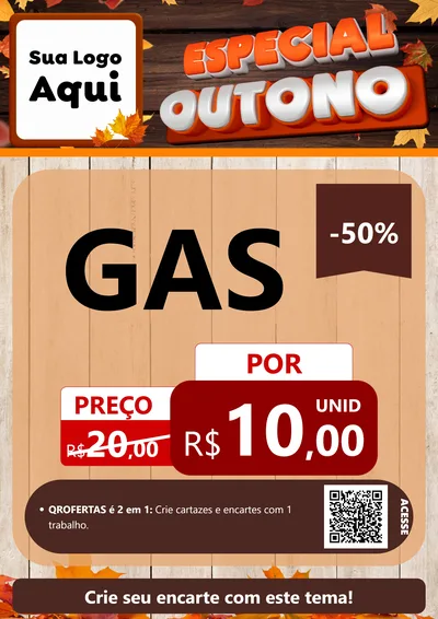 Modelo de Cartaz para Cartaz A4 Vertical com o tema Especial Outono para Água e gás