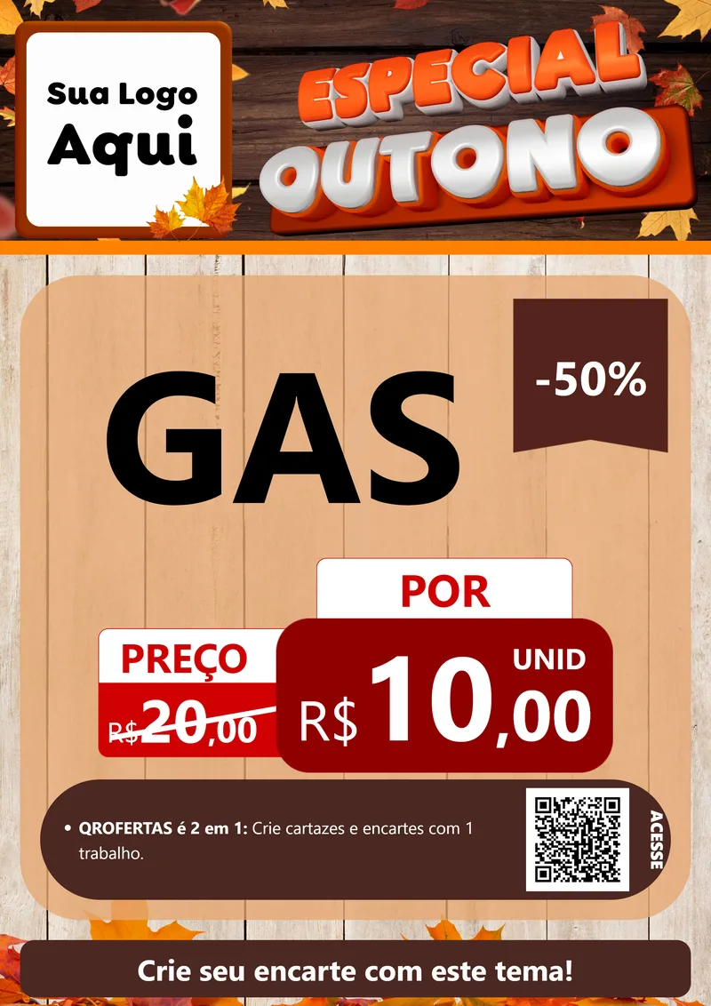 Modelo de Cartaz para Cartaz A4 Vertical com o tema Especial Outono para Água e gás