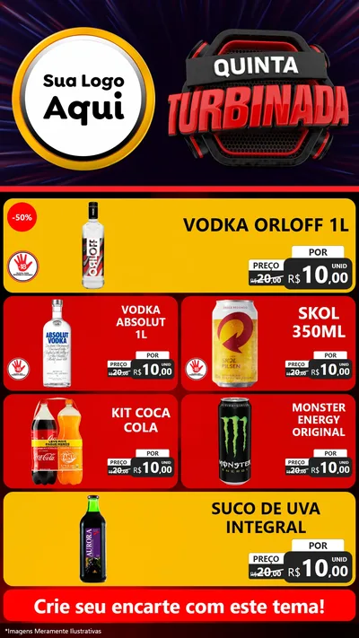 Modelo de TV para TV Vertical com o tema Quinta Turbinada para Distribuidora de bebidas