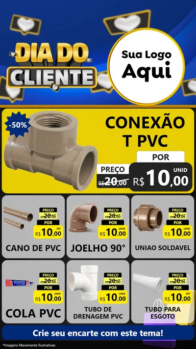 Modelo de Rede Social para Stories com o tema Dia Do Cliente para Tubos e conexões