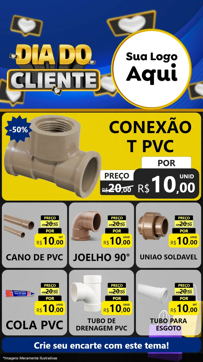 Modelo de Rede Social para Stories com o tema Dia Do Cliente para Tubos e conexões