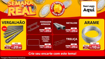 Modelo de TV para TV Horizontal com o tema Semana do Real para Ferragens