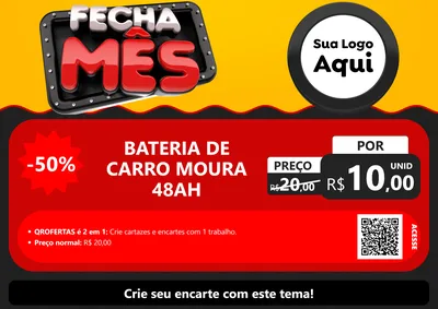 Modelo de Cartaz para Cartaz A4 Horizontal com o tema Fecha Mês para Baterias Elétricas