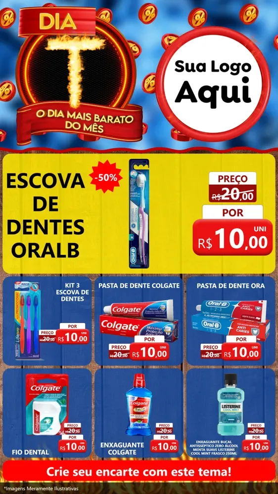 Modelo de Rede Social para Stories com o tema Dia T - O Dia Mais Barato Do Mês para Higiene Pessoal