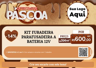 Modelo de Cartaz para Cartaz A4 Horizontal com o tema Ofertas de Páscoa para Maquinas e Ferramentas