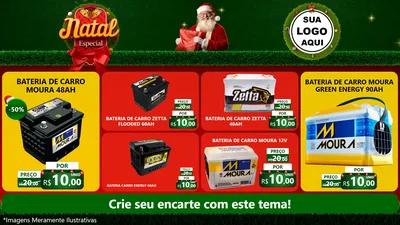 Modelo de TV para TV Horizontal com o tema Natal Especial para Baterias Elétricas